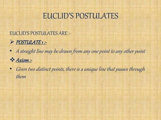 introduction to euclid geometry | PPTX