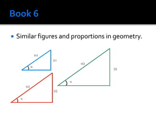  Similar figures and proportions in geometry.
 