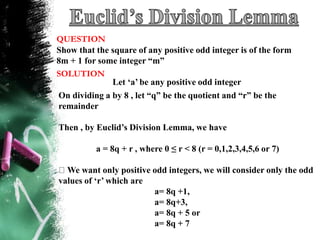 Euclid's division algorithm | PPTX