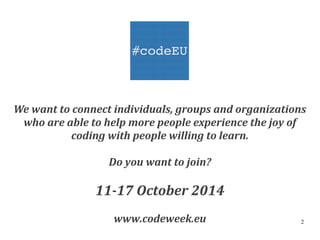 EU Code Week Pläne & Konzepte für Österreich