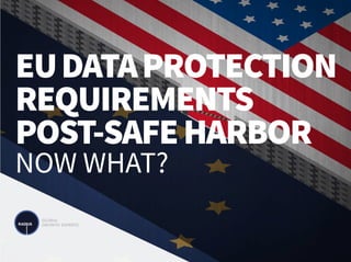 EUDATAPROTECTION
REQUIREMENTS
POST-SAFEHARBOR
NOW WHAT?
 