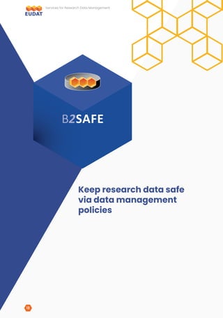 Keep research data safe
via data management
policies
B2SAFE
Services for Research Data Management
18
 