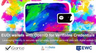 CONFIDENTIAL DO NOT DISTRIBUTE
EUDI wallets with OpenID for Verifiable Credentials
Leveraging identity to securely and privately mobilise personal data with digital wallets
 