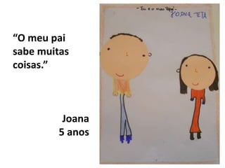“O meu pai sabe muitas coisas.”               Joana               5 anos
