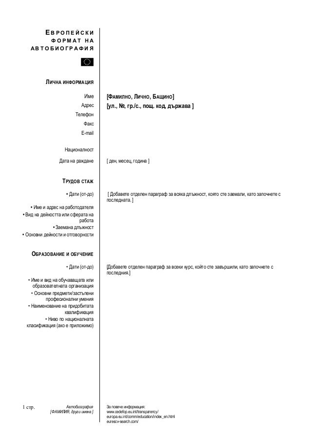 Eu format cv-bg
