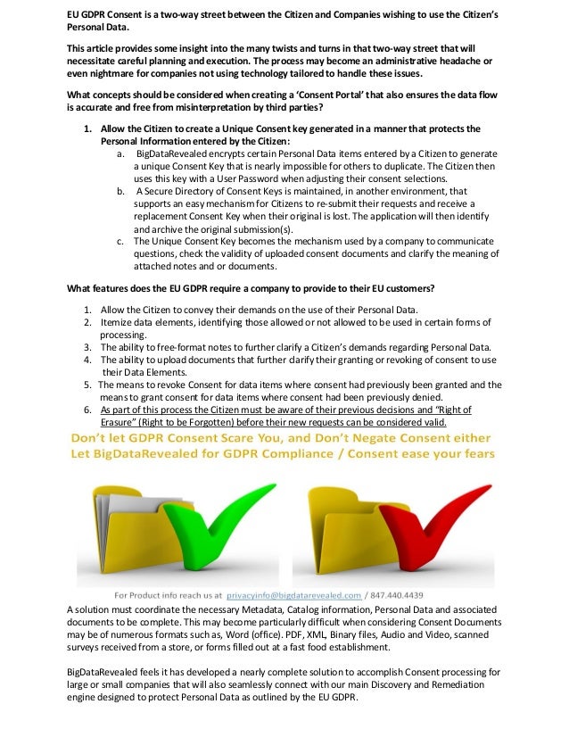 Eu Gdpr Consent Bigdatarevealed Announcement Doc