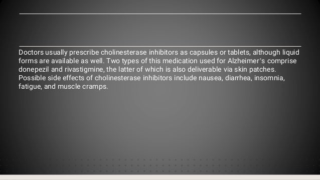 The Use of Cholinesterase Inhibitors in Alzheimer's Disease Treatment ...