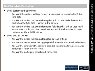 Show data stored in a custom field type instance in the list item new form
