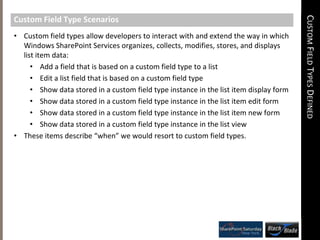 Custom Field Types and Alternate WSS Extensibility