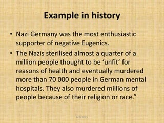 Eugenics slides grade 11 – topic 3 | PPTX