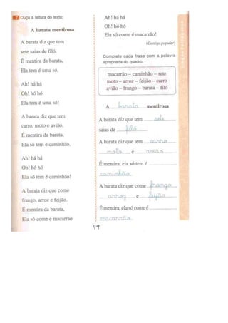 Eu gosto de ler (português)