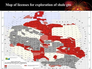 Map of licenses for exploration of shale gas
 