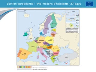 L’Union européenne : 446 millions d’habitants, 27 pays
 