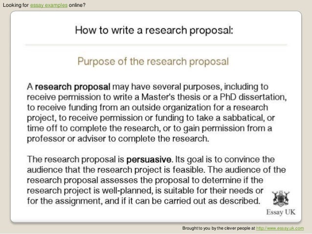 Purpose of a proposal essay
