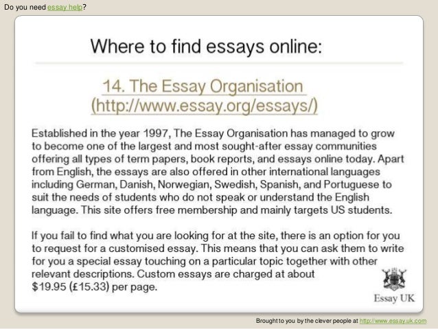 where to find essays online