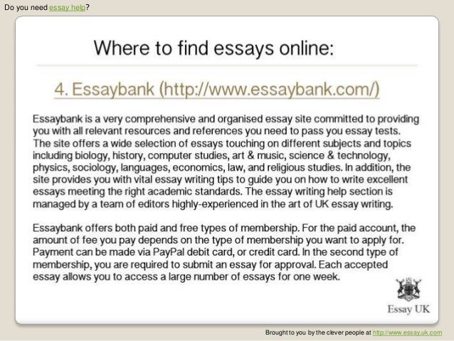 where to find essays online