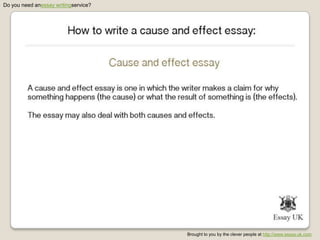 How To Write A Cause And Effect Essay | Essay Writing | PPTX