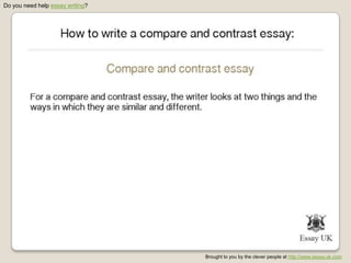 How To Write A Compare And Contrast Essay | Essay Writing | PPTX