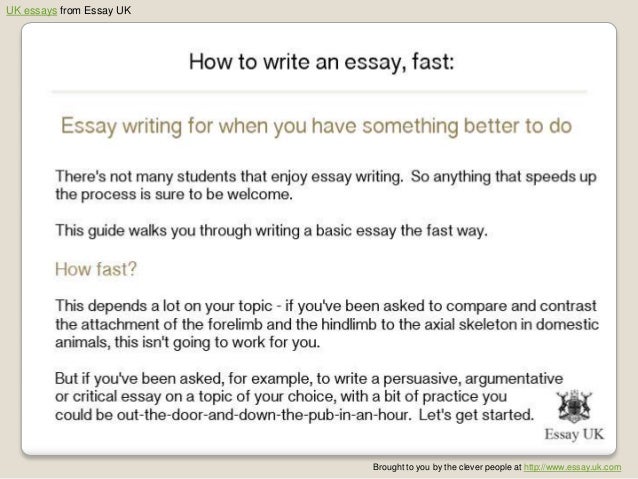 i need to write an essay fast