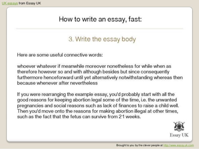 How To Write An Essay Fast