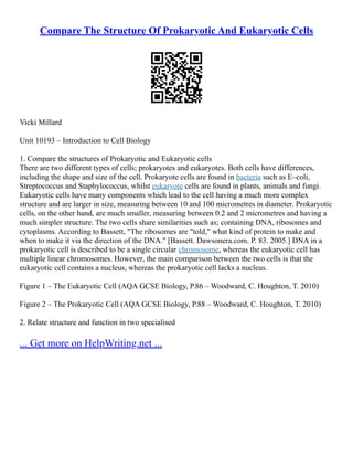 Eukaryotic And Prokaryotic Of Cells | PDF
