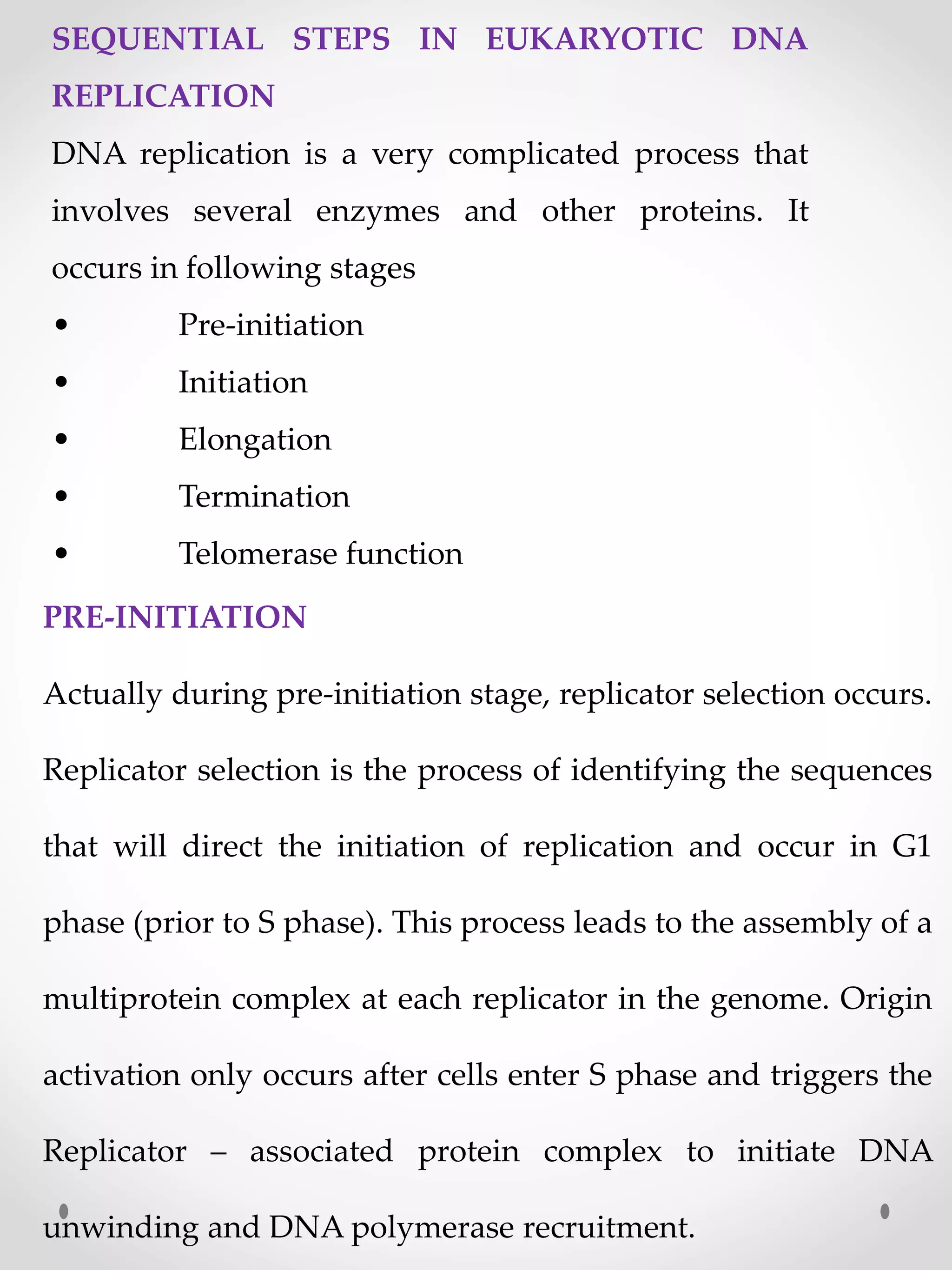 Dna Replication Initiation Elongation Termination