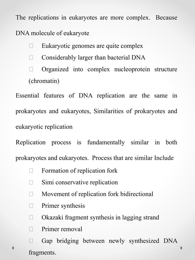 Eukaryotic DNA replication PPTX Biological Sciences Science
