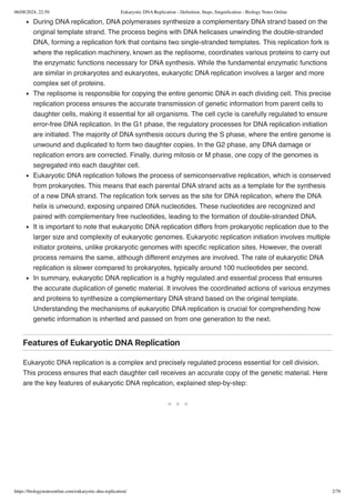 Eukaryotic DNA Replication - Definition, Steps, Singnification ...