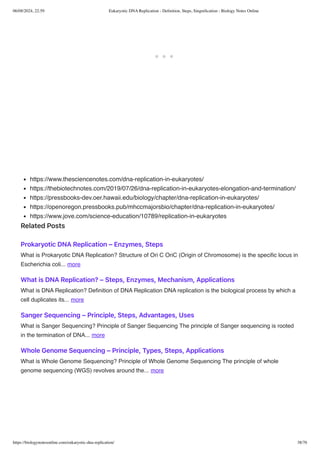 Eukaryotic DNA Replication - Definition, Steps, Singnification ...