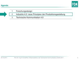Agenda
5Prof. Dr.-Ing. M. Schaffner | Wissensarbeit in der Technischen Kommunikation | EUKO 201720.10.2017
1 Forschungsdes...