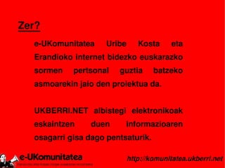 e-UKomunitatearen aurkezpena
