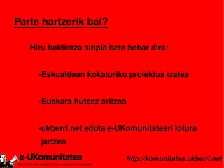 e-UKomunitatearen aurkezpena