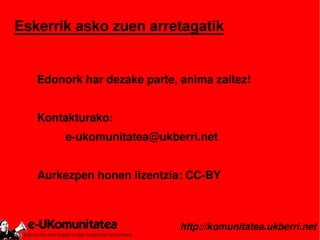 e-UKomunitatearen aurkezpena