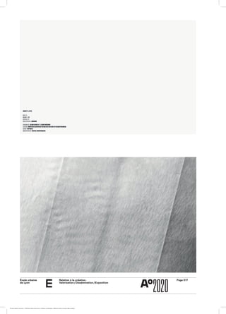 Page E17École urbaine 	
de Lyon
Relation à la création :
Valorisation / Dissémination / Exposition
e
École urbaine de Lyon + Éditions deux-cent-cinq / Version numérique : diffusion libre, ne peut être vendue
 