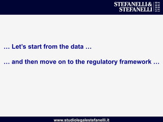 www.studiolegalestefanelli.it
… Let’s start from the data …
… and then move on to the regulatory framework …
 
