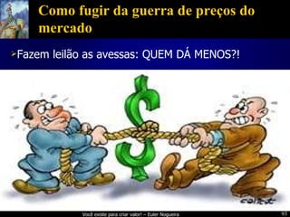 Como fugir da guerra de preços do mercado Fazem leilão as avessas: QUEM DÁ MENOS?! 