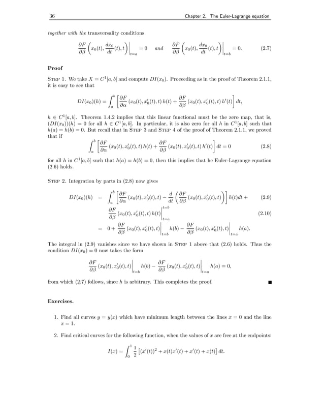 Euler lagrange equation | PDF