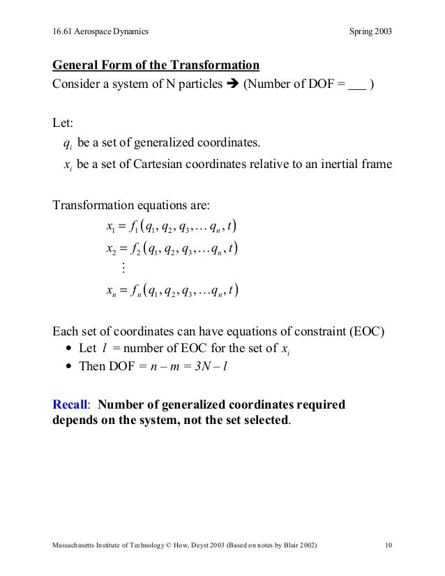 Euler lagrange equations of motion mitholonomic constraints_lectur…