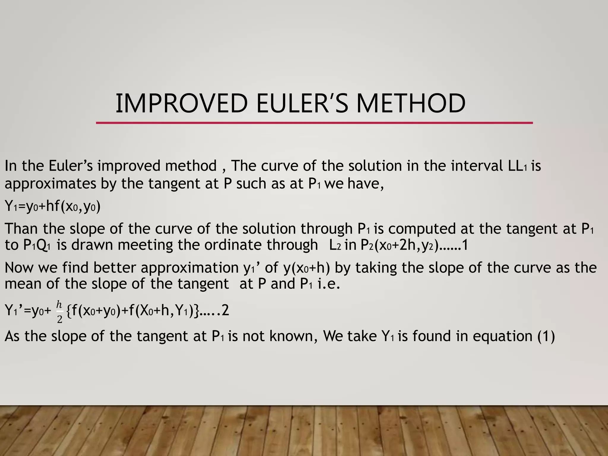 Euler and improved euler method pptx