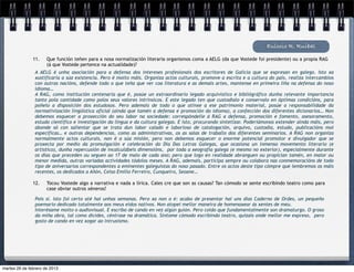 Euloxio R. Ruibal

               11.    Que función teñen para a nosa normalización literaria organismos coma a AELG (da que Vostede foi presidente) ou a propia RAG
                      (á que Vostede pertence na actualidade)?
                A AELG é unha asociación para a defensa dos intereses profesionais dos escritores de Galicia que se expresan en galego. Isto xa
                xustificaría a súa existencia. Pero é moito máis. Organiza actos culturais, promove a escrita e a cultura do país, realiza intercambios
                con outras nacións, defende todo o que teña que ver coa literatura e as demais artes, mantense en primeira liña na defensa do noso
                idioma…
                A RAG, como institución centenaria que é, posúe un extraordinario legado arquivístico e bibliógráfico dunha relevante importancia
                tanto pola cantidade como polos seus valores intrínsicos. E este legado ten que custodialo e conservalo en óptimas condicións, para
                poñelo a disposición dos estudosos. Pero ademais de todo o que atinxe a ese patrimonio material, posúe a responsabilidade da
                normativización lingüística oficial (aínda que tamén a defensa e promoción do idioma), a confección dos diferentes dicionarios… Non
                debemos esquecer a proxección do seu labor na sociedade: correspóndelle á RAG a defensa, promoción e fomento, asesoramento,
                estudo científico e investigación da lingua e da cultura galegas. E isto, procurando sintetizar. Poderiámonos extender aínda máis, pero
                abonde só con salientar que se trata dun labor calado e laborioso de catalogación, arquivo, custodia, estudo, publicacións moi
                específicas… e outras dependencias, como as administrativas, os as salas de traballo dos diferentes seminarios. A RAG non organiza
                normalmente actos culturais, non é a súa misión, pero non debemos esquecer o enorme potencial promotor e divulgador que se
                proxecta por medio da promulgación e celebración do Día Das Letras Galegas, que ocasiona un inmenso movemento literario (e
                artístico), dunha repercusión de incalculábeis dimensións, por toda a xeografía galega (e mesmo no exterior), especialmente durante
                os días que preceden ou seguen ao 17 de maio de cada ano; pero que logo en realidade abranguen ou propician tamén, en maior ou
                menor medida, outras variadas actividades tódolos meses. A RAG, ademais, participa sempre ou colabora nas conmemoracións de todo
                tipo de aniversarios correspondentes a eminentes galeguistas do noso pasado. Entre os actos deste tipo cómpre que lembremos os máis
                recentes, os dedicados a Añón, Celso Emilio Ferreiro, Cunqueiro, Seoane…

               12.    Tocou Vostede algo a narrativa e nada a lírica. Cales cre que son as causas? Tan cómodo se sente escribindo teatro como para
                      case obviar outros xéneros?

                Pois si. Isto foi certo até hai unhas semanas. Pero xa non o é: acabo de presentar hai uns días Caderno de Ordes, un pequeño
                poemario dedicado totalmente aos meus eidos nativos. Non atopei mellor maneira de homenaxear ás xentes de meu.
                Interésame moito o audiovisual. E escribo de cando en vez algún guión. Pero coido que fundamentalmente son dramaturgo. O groso
                da miña obra, tal como dicides, céntrase na dramática. Síntome cómodo escribindo teatro, quizais onde mellor me expreso, pero
                gosto de cando en vez xogar ao intrusismo.




martes 26 de febrero de 2013
 