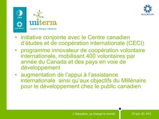 Activités de l'EUMC : sur les campus et outre-mer 