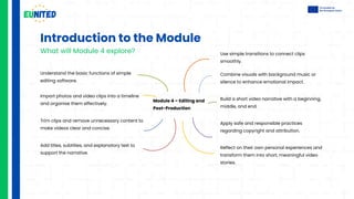 Modules Editing Write EUNITED Editing and Post-Production in English | PDF