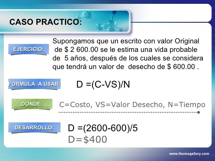 Depreciacion x Linea Recta