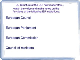 Eu presentation | PPT