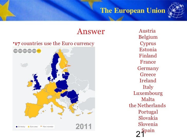 What are some countries that use Euro currency?