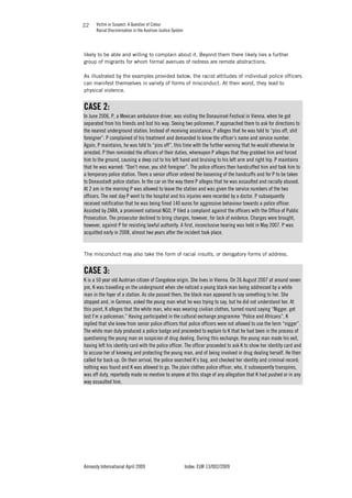 VICTIM OR SUSPECT - A QUESTION OF COLOUR