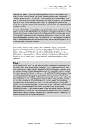 VICTIM OR SUSPECT - A QUESTION OF COLOUR