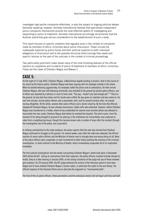 VICTIM OR SUSPECT - A QUESTION OF COLOUR