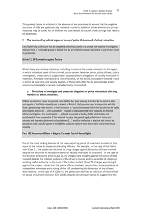 VICTIM OR SUSPECT - A QUESTION OF COLOUR