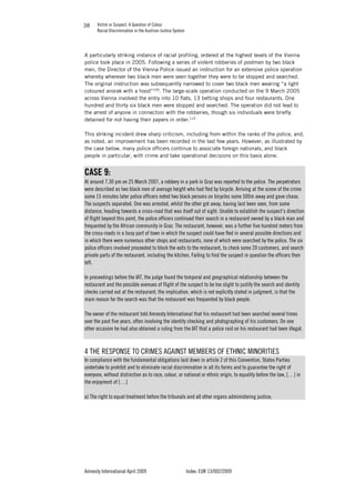 VICTIM OR SUSPECT - A QUESTION OF COLOUR